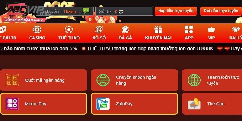 Nạp Tiền ABC8